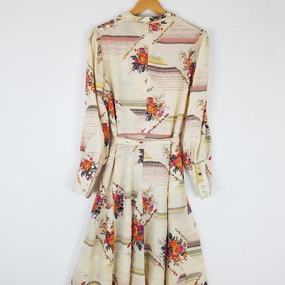 Vintage 80s Homemade Floral Farmhouse Skater Dress Medium - Picture 10 of 14